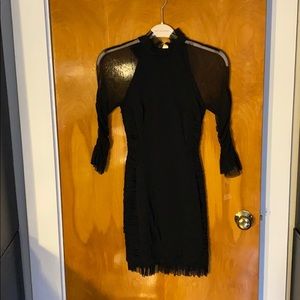 Nicholas Black Spot Mesh Cocktail Dress